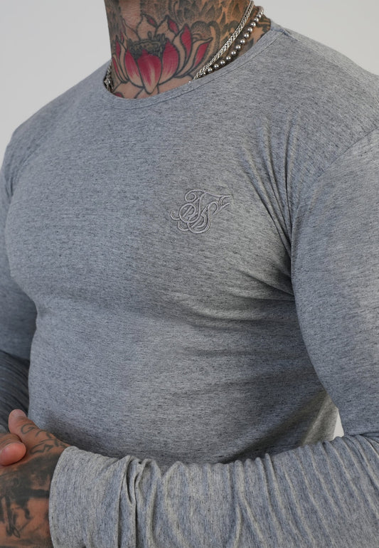 T-Shirt de Manga Comprida Cinza SikSilk FW25