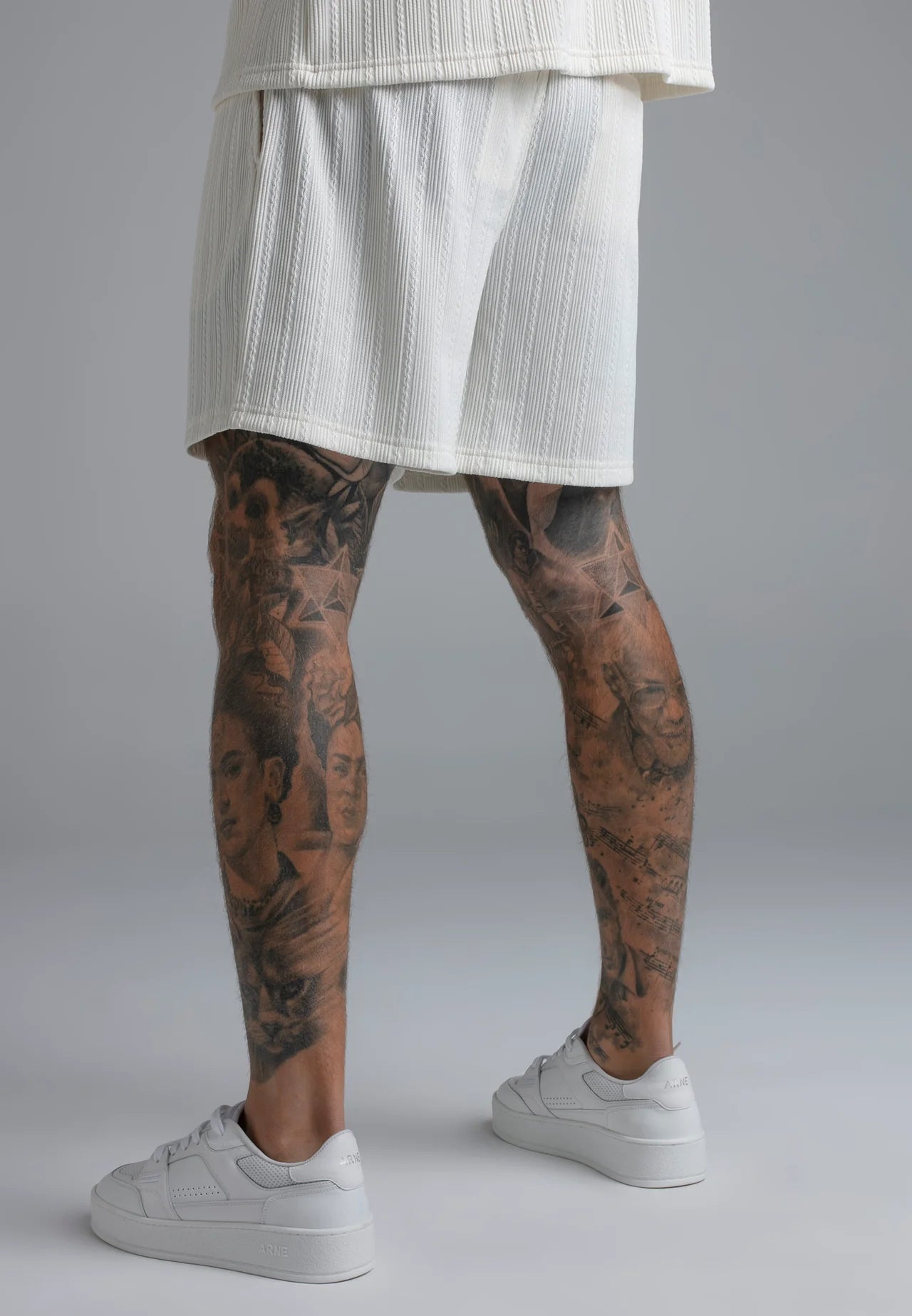 Conjunto Camisa e Calções Branco Texturado