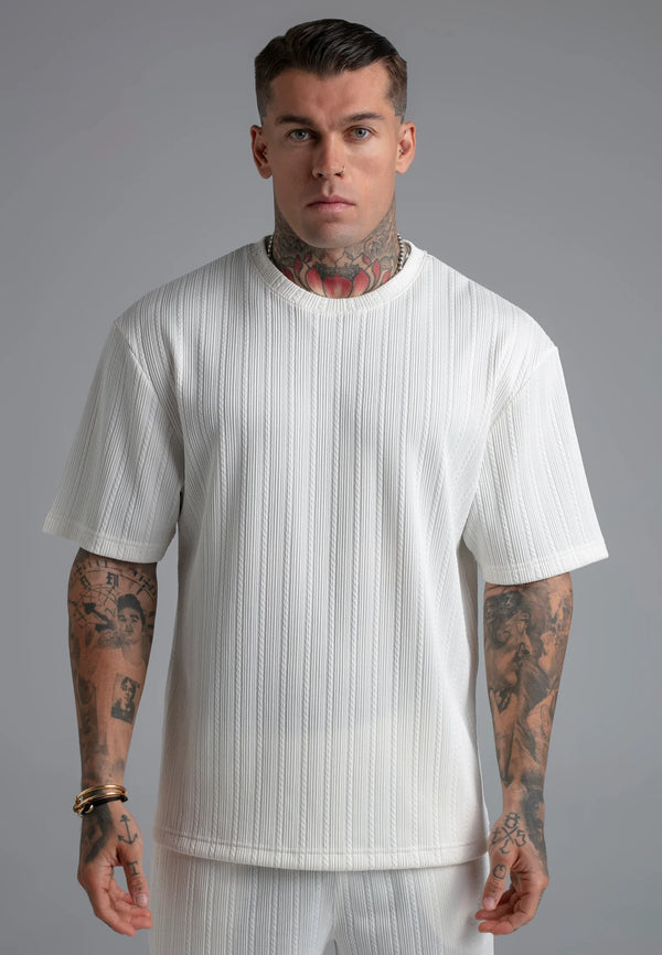 T-shirt Branca Texturada