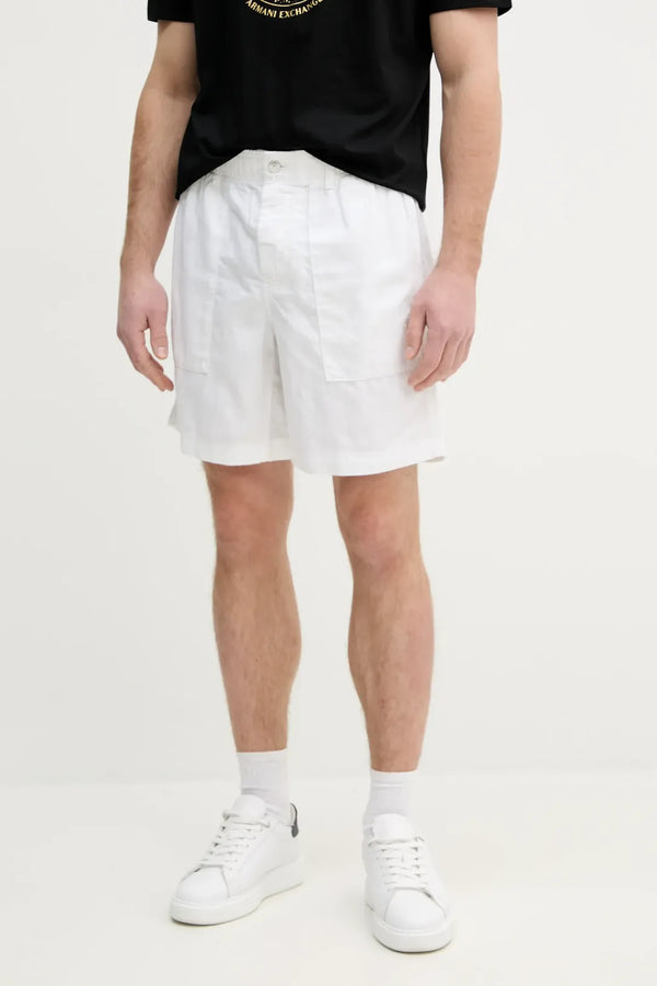 Calções Linho Branco Calvin Klein SS25