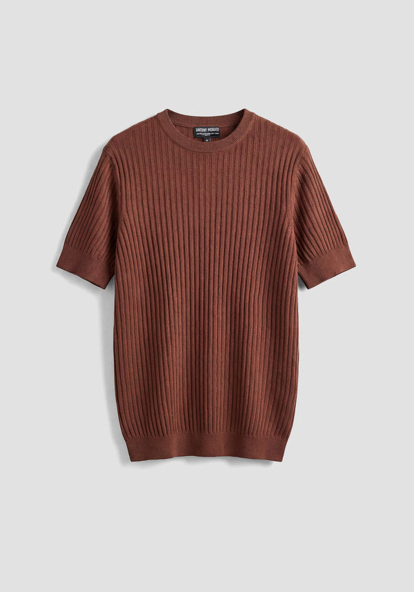 T-shirt Malha Canelada Terracota Antony Morato SS26