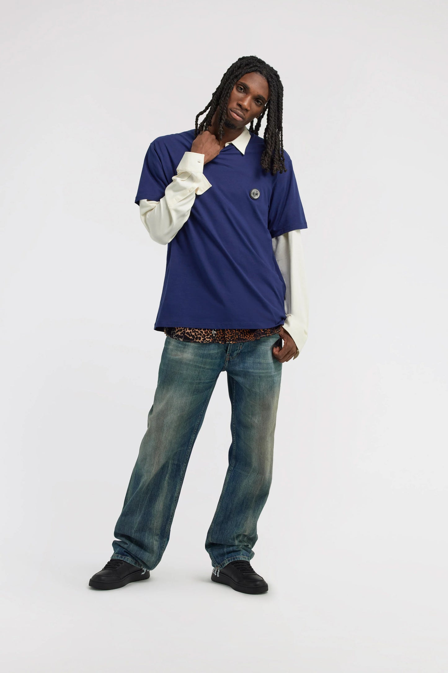 T-shirt Azul Just Cavalli 77OAHE09 FW24