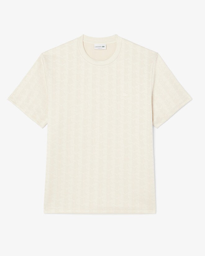 T-Shirt Padrão Monograma Lacoste Bege Lacoste