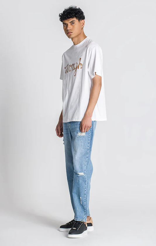 GIANNI KAVANAGH T-SHIRT OVERSIZED BRANCA LACED FW23