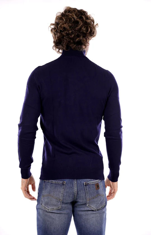 Camisola de Gola Alta Azul Marinho Gianni Lupo FW25