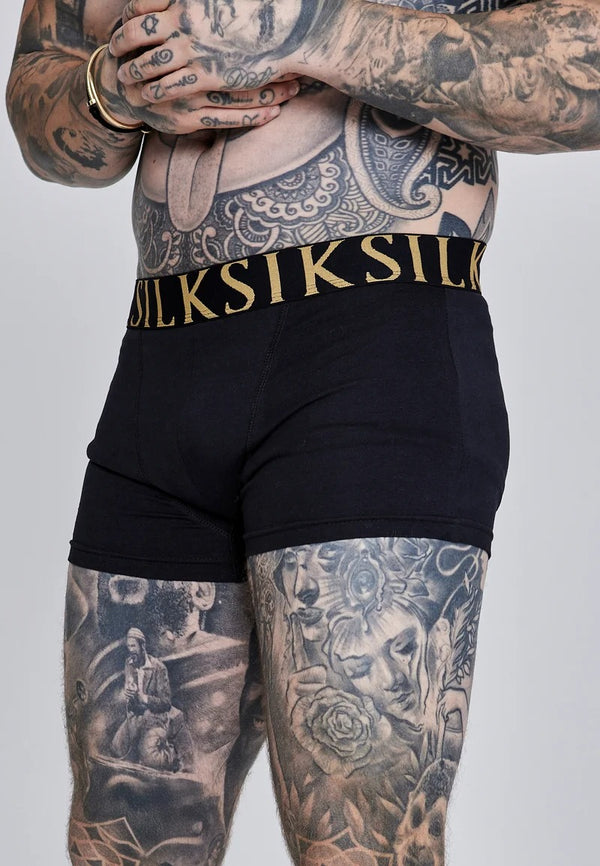 Pack 5 Boxers Pretos com Dourado