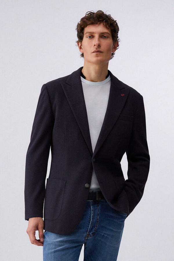 Blazer Liu Jo Texturado Azul-Marinho