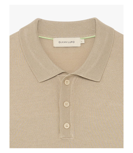 Polo de Manga Comprida Bege Gianni Lupo SS26