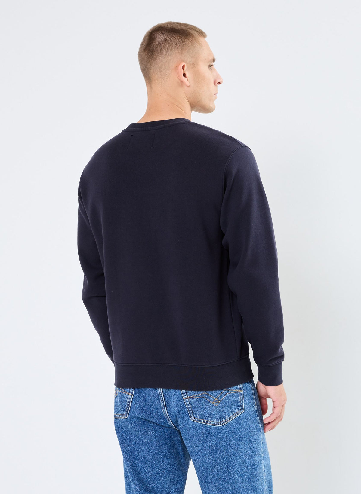 Sweatshirt Replay Azul-Noite com Logótipo Bordado Replay
