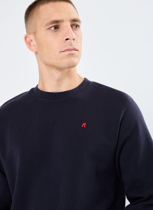 Sweatshirt Replay Azul-Noite com Logótipo Bordado Replay