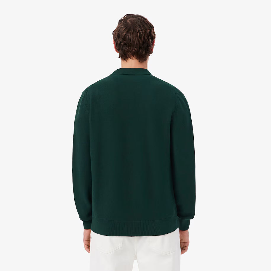 Polo de Malha Manga Comprida Classic Fit Lacoste Verde Lacoste