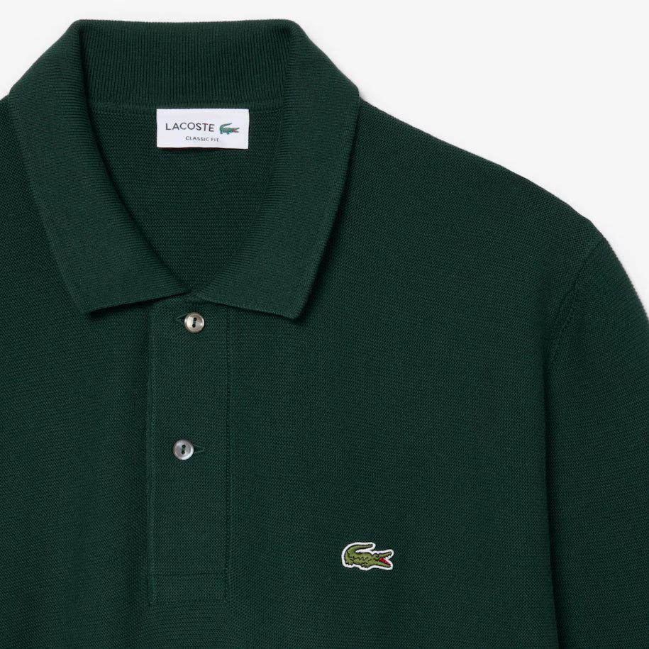 Polo de Malha Manga Comprida Classic Fit Lacoste Verde Lacoste