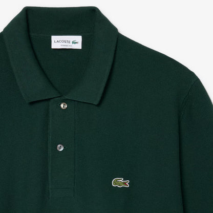 Polo de Malha Manga Comprida Classic Fit Lacoste Verde Lacoste