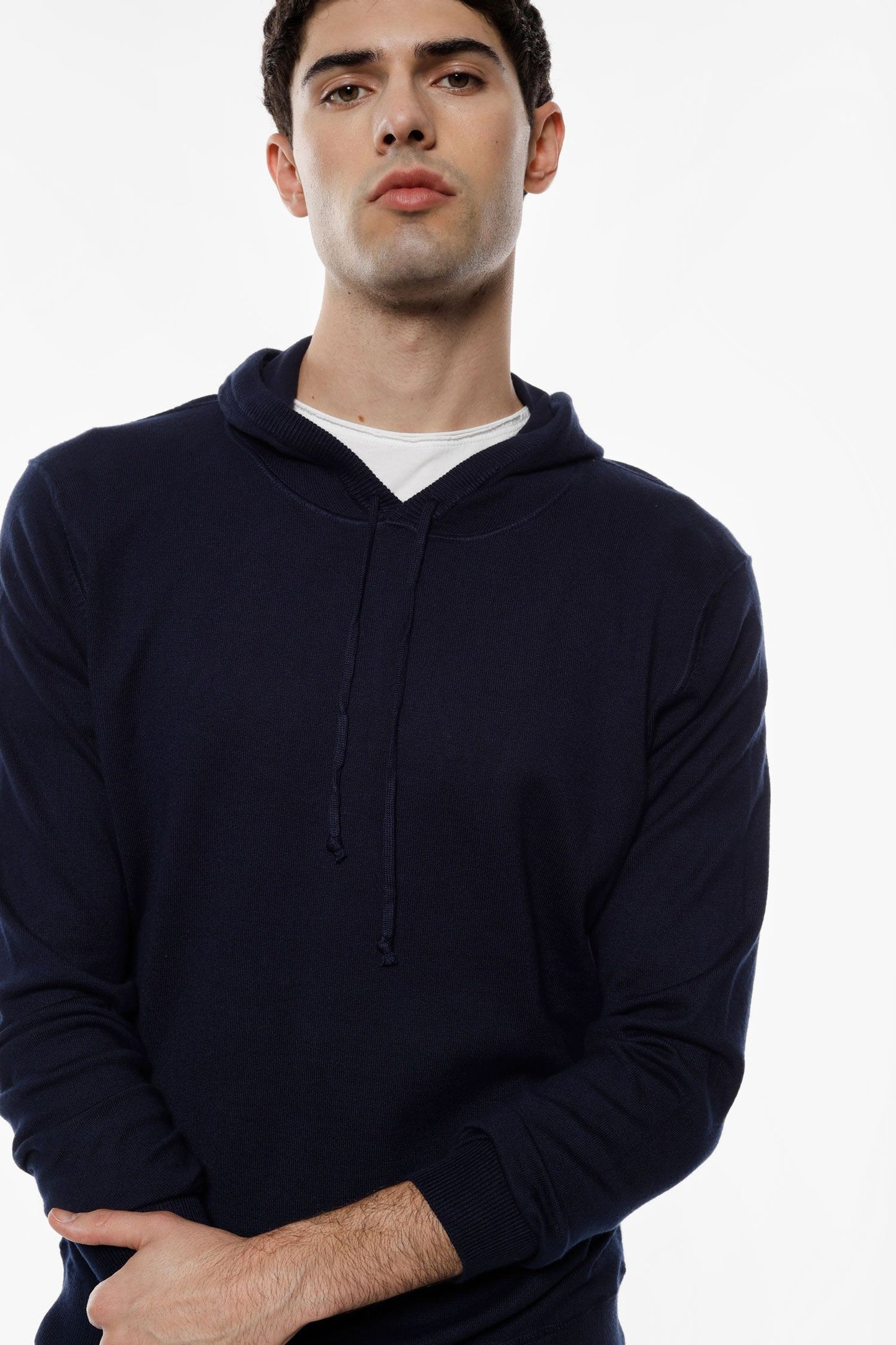 Camisola de Malha com Capuz Azul Imperial FW25