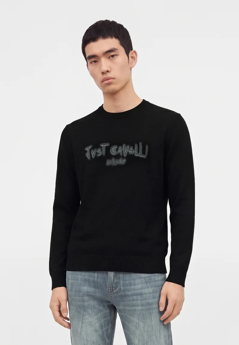 Camisola de Malha com Logotipo Just Cavalli Preto Just Cavalli
