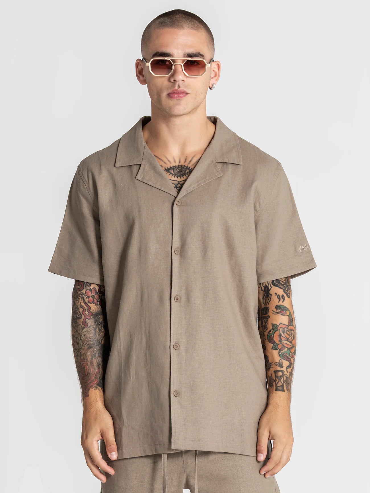 Camisa de Linho Taupe Gianni Kavanagh SS26