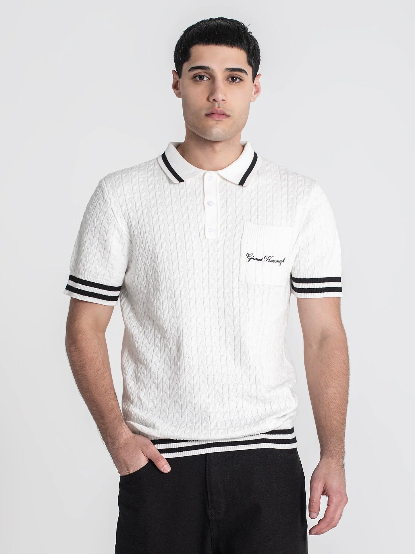 Polo de Malha Branco Gianni Kavanagh FW25