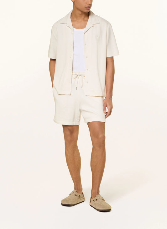 Conjunto Branco Waffle Camisa e Calção
