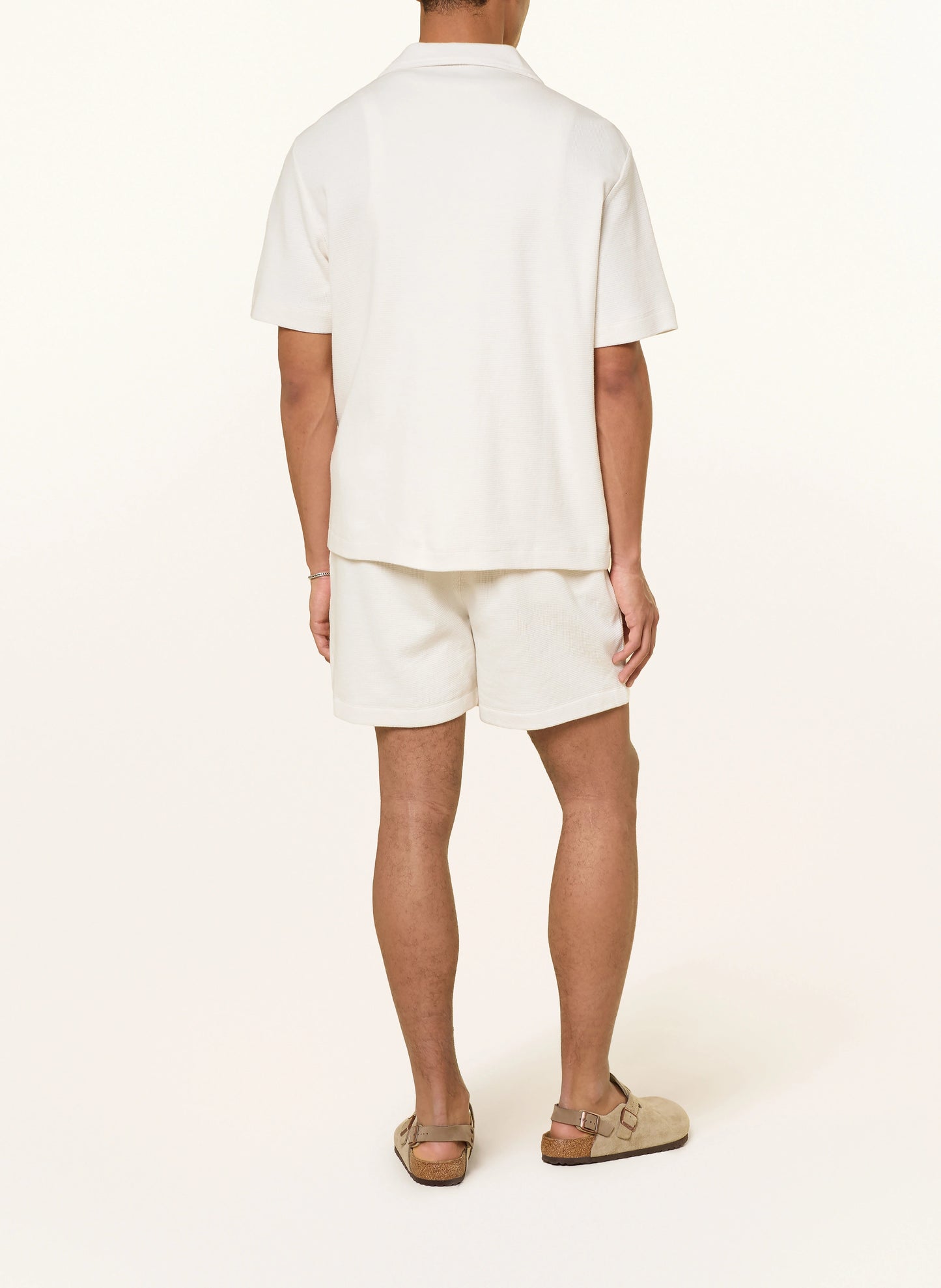 Conjunto Branco Waffle Camisa e Calção