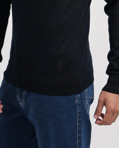 Camisola Meia Gola Azul Lã Merino Yes Zee Yes Zee