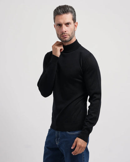 Camisola Meia Gola Preta Lã Merino Yes Zee Yes Zee