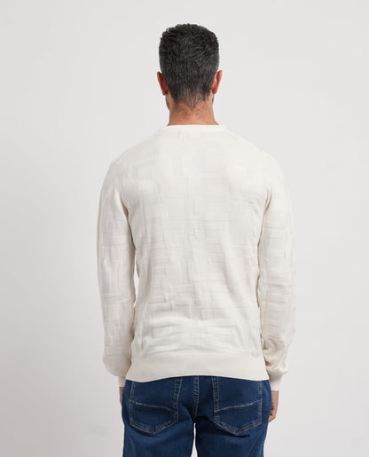 Camisola de Malha com Textura Yes Zee Branca Yes Zee