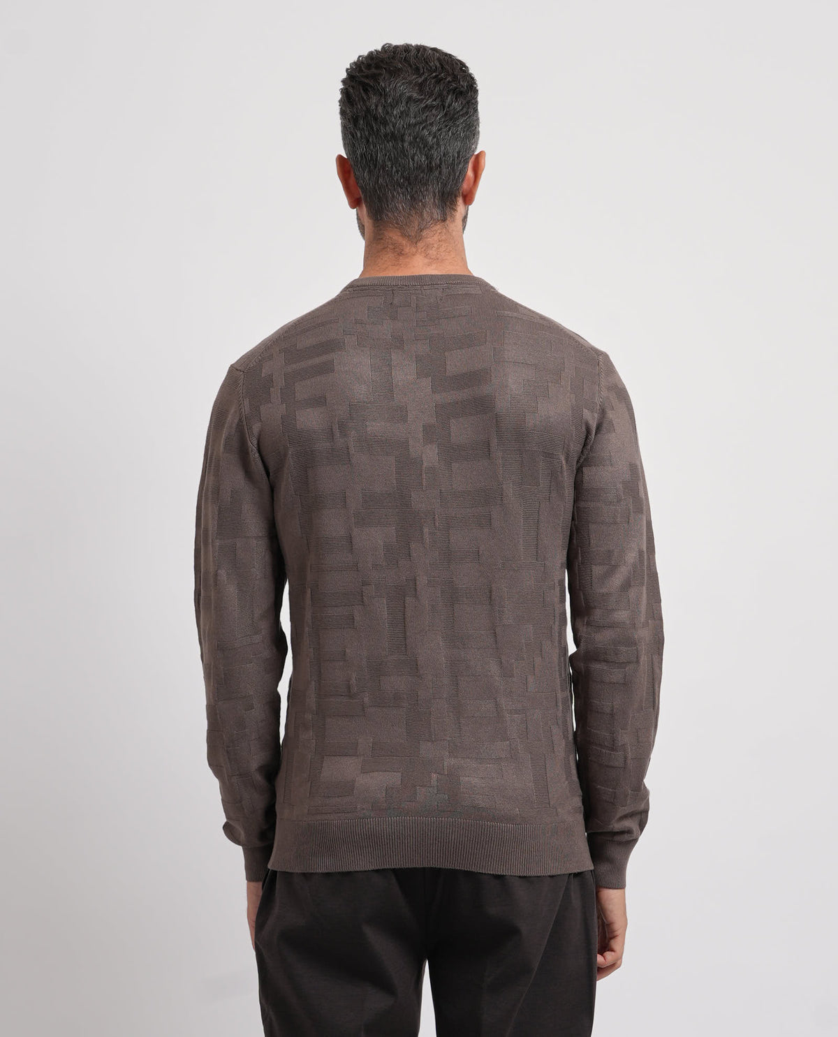 Camisola de Malha com Textura Yes Zee Castanha Yes Zee