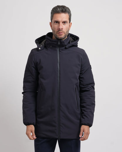 Casaco Parka com Capuz Yes Zee Azul Yes Zee