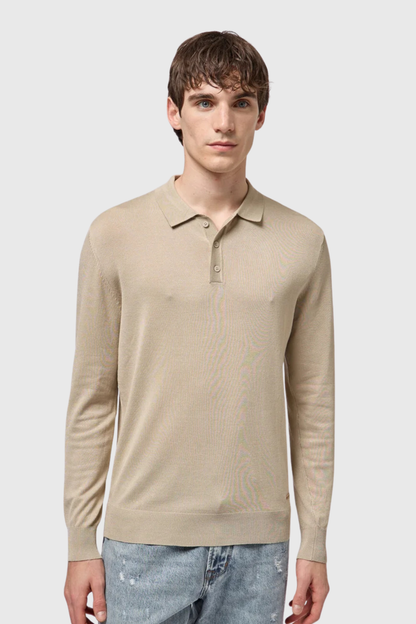 Polo de Manga Comprida Bege Gianni Lupo SS26 Gianni Lupo