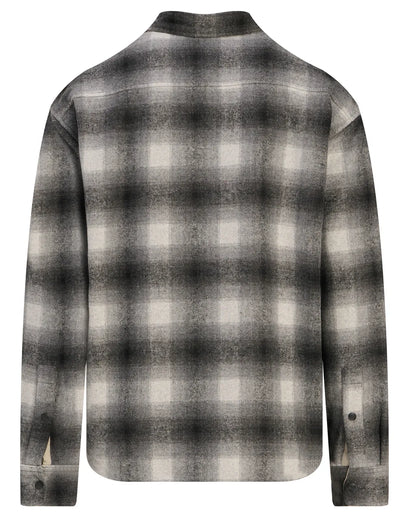 Sobrecamisa Replay Preta e Cinzenta com Padrão de Xadrez Replay