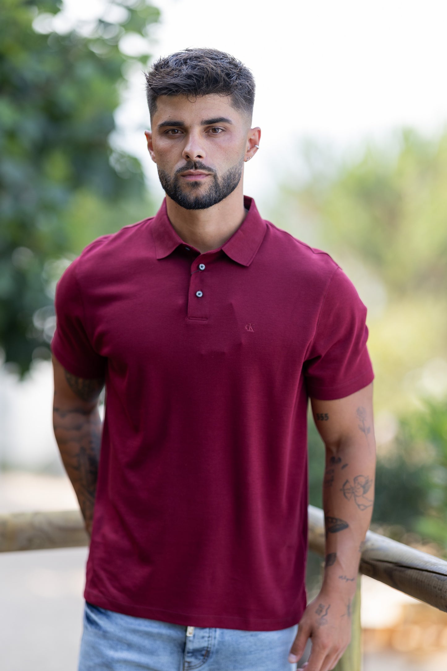 Polo Bordô Calvin Klein FW25