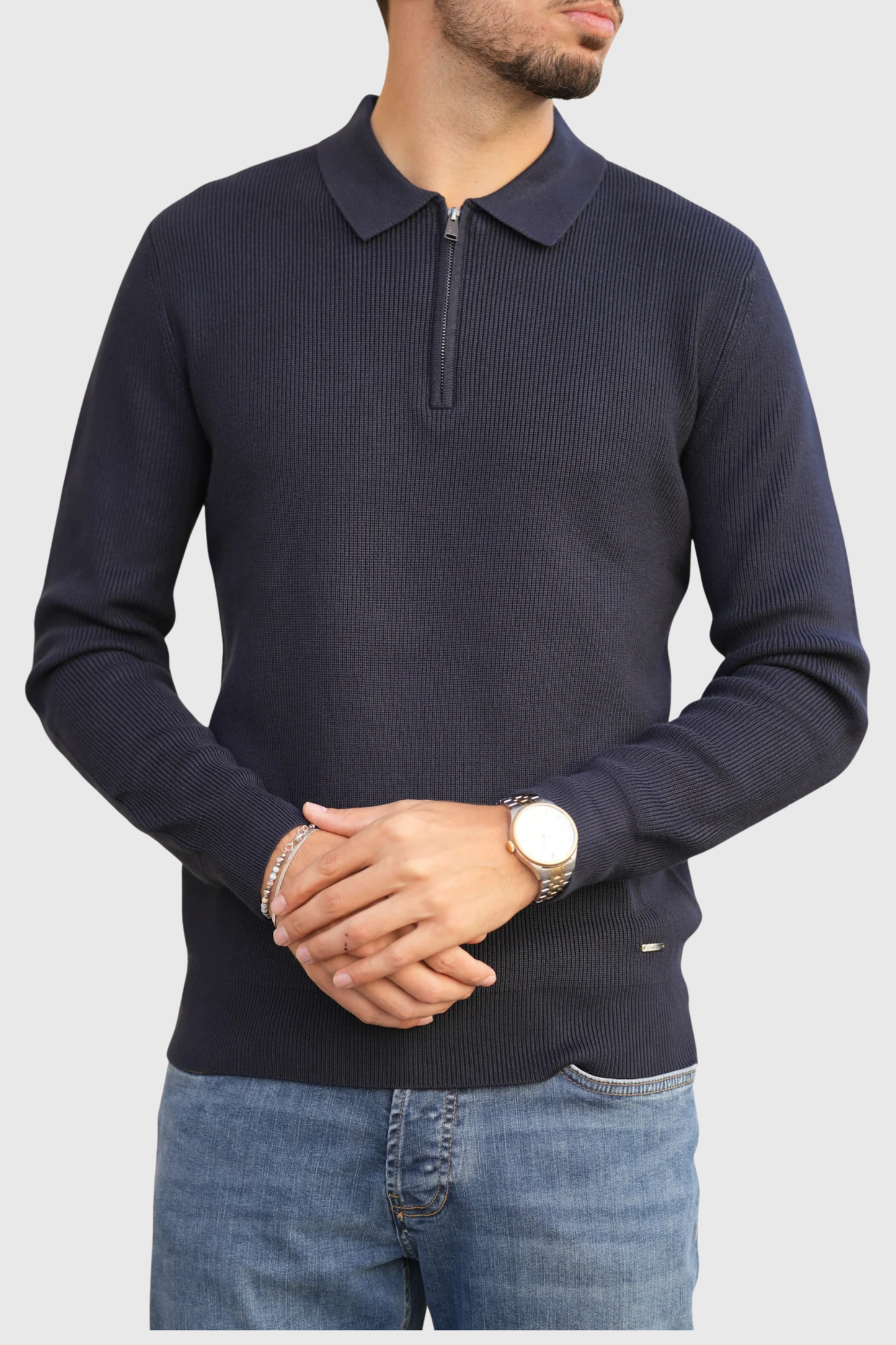 Polo de Manga Comprida Azul Gianni Lupo FW-25