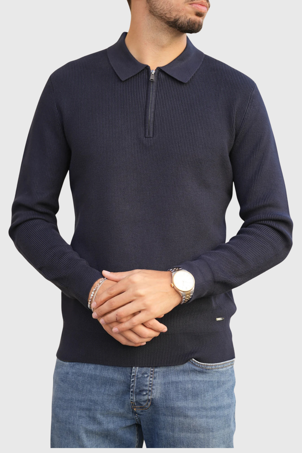 Polo de Manga Comprida Azul Gianni Lupo FW-25