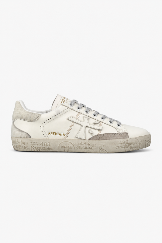 Sapatilhas Premiata Off White e Cinzentas Premiata W