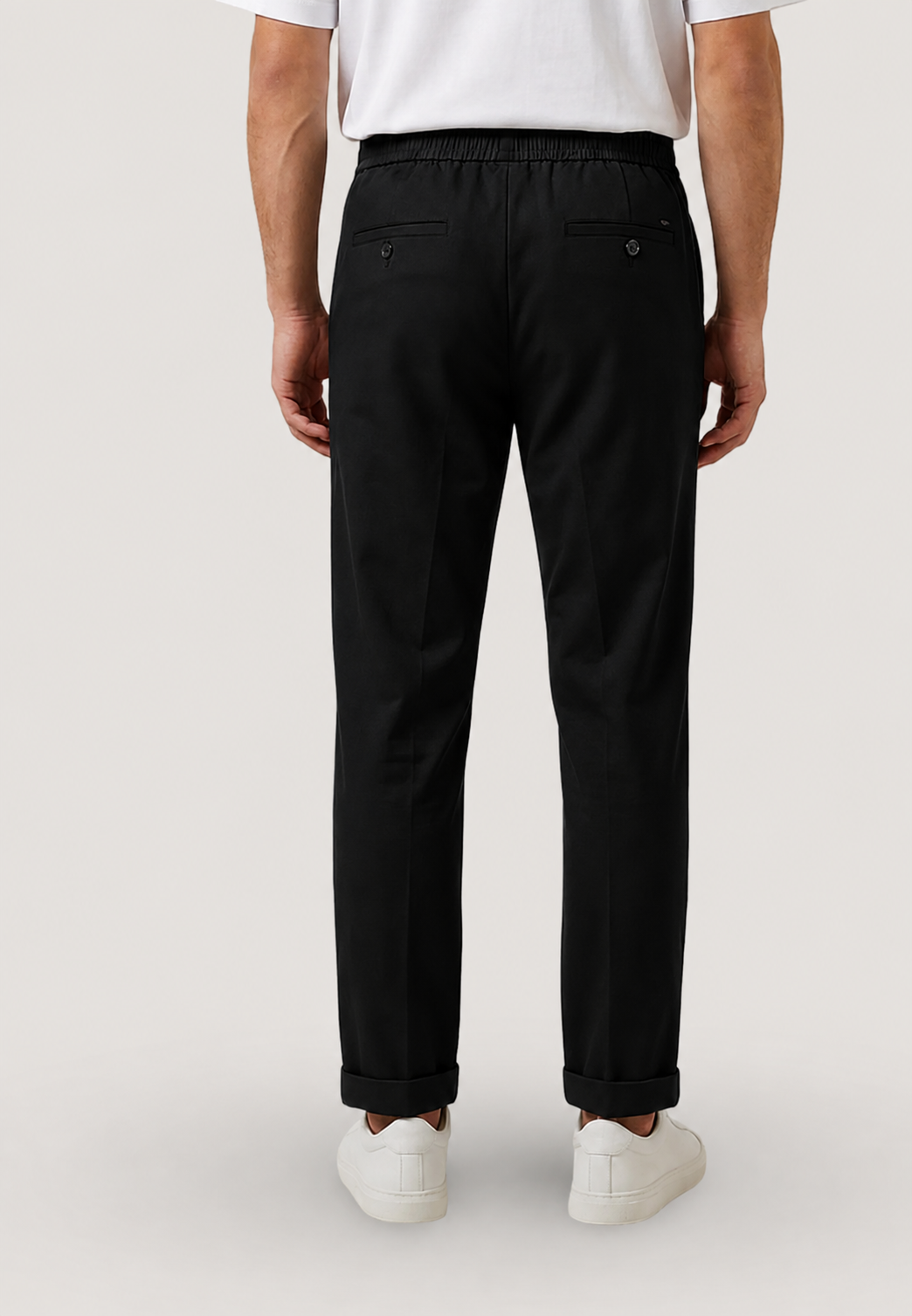 Calça Relaxed Fit Preta com Cordão