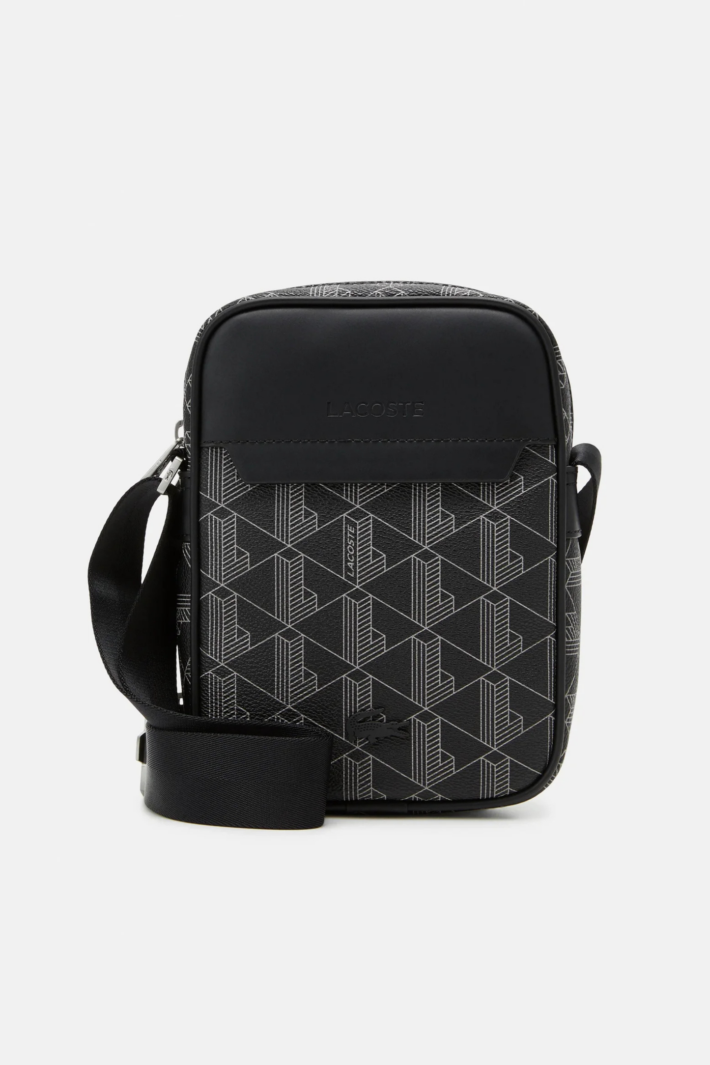 Bolsa Tiracolo Lacoste Preta e Cinza SS25