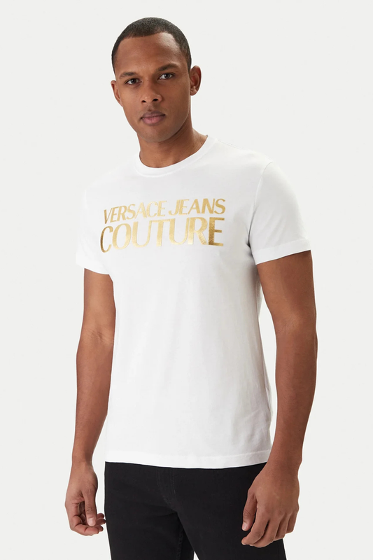 T-shirt Branca Logo Dourado