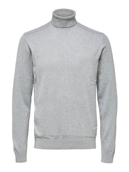 Camisola de Gola Alta Cinza Selected FW25 Selected
