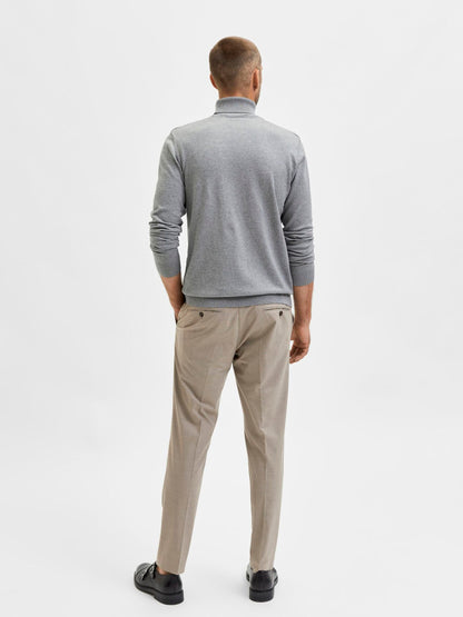Camisola de Gola Alta Cinza Selected FW25 Selected