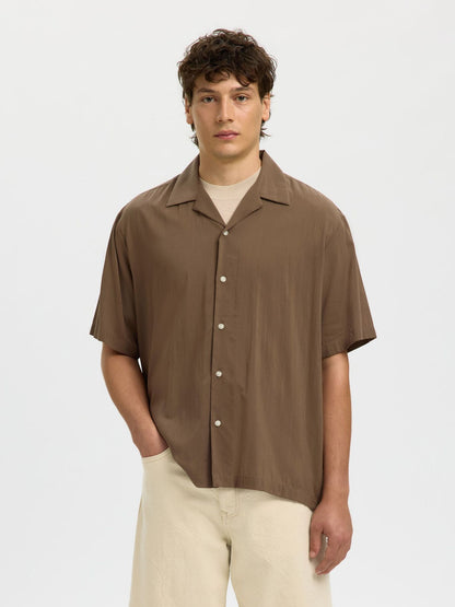 Camisa Castanha Relaxed Fit Selected
