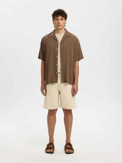 Camisa Castanha Relaxed Fit Selected