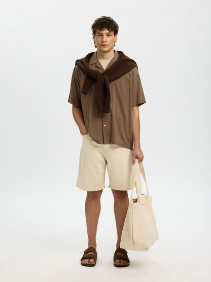 Camisa Castanha Relaxed Fit Selected