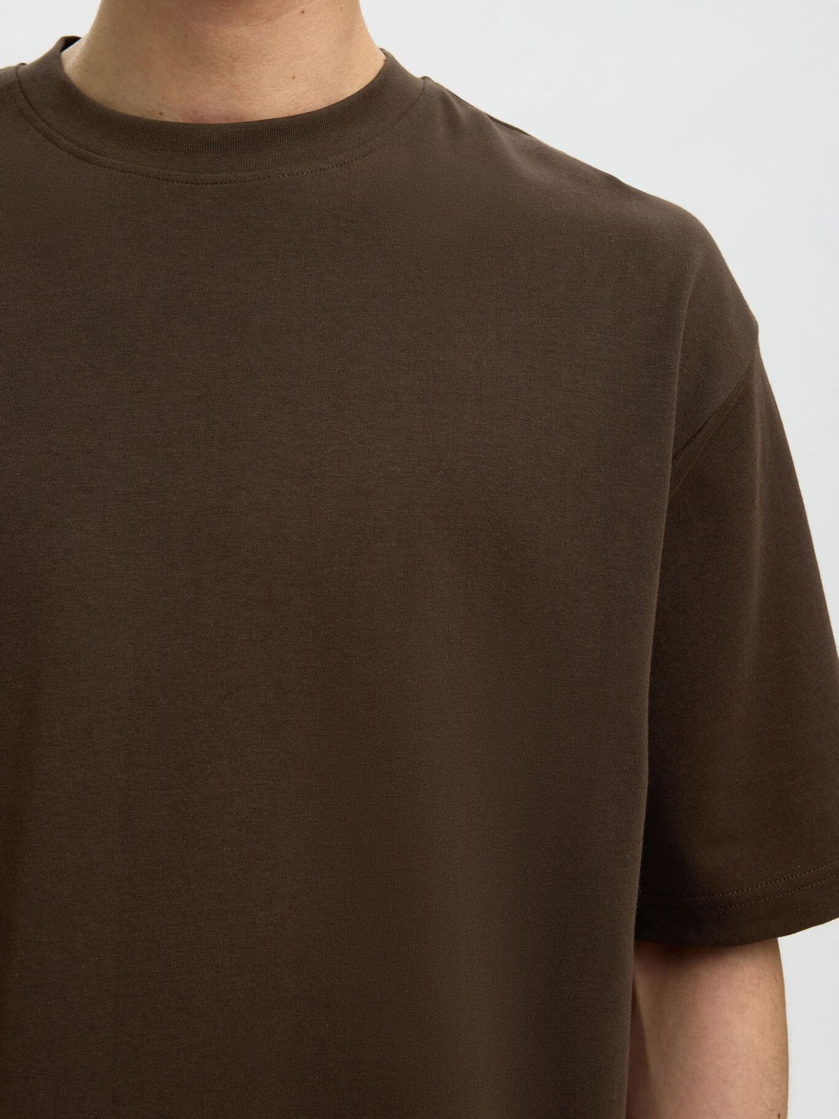 T-shirt Básica Selected Castanha Selected