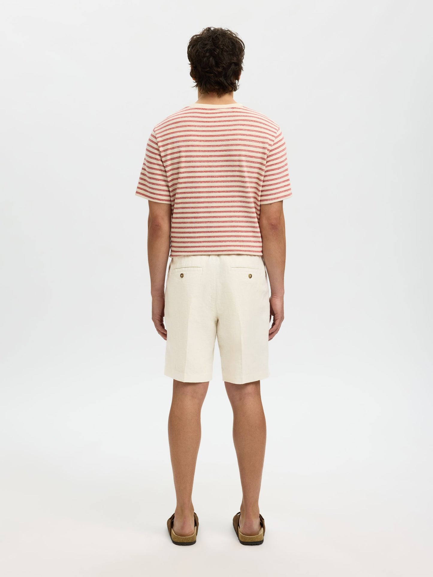 Calções de Linho Branco Selected SS26
