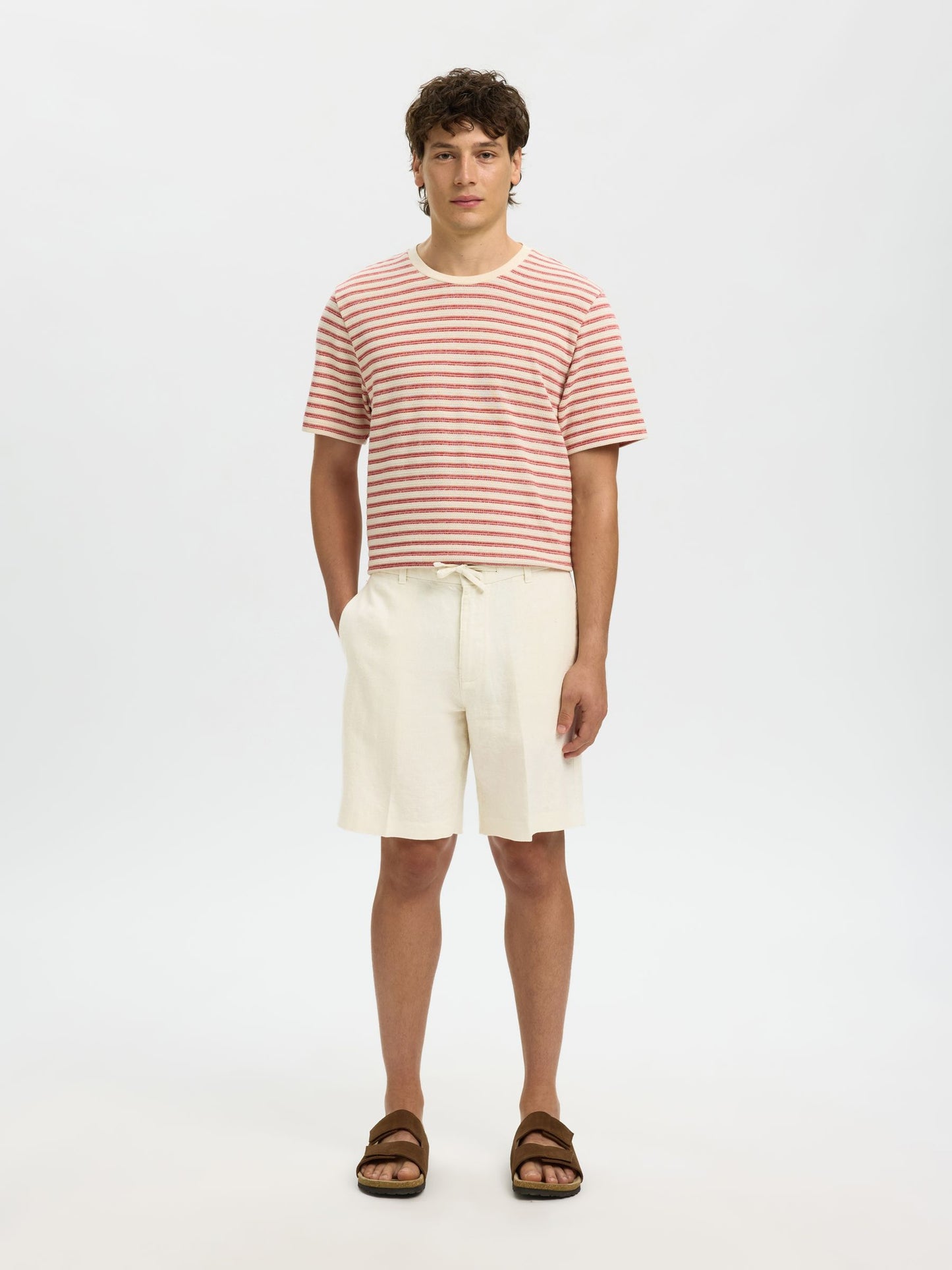 Calções de Linho Branco Selected SS26