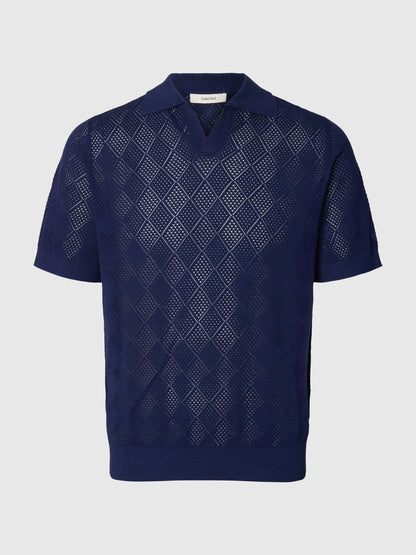 Polo de Malha Azul Selected