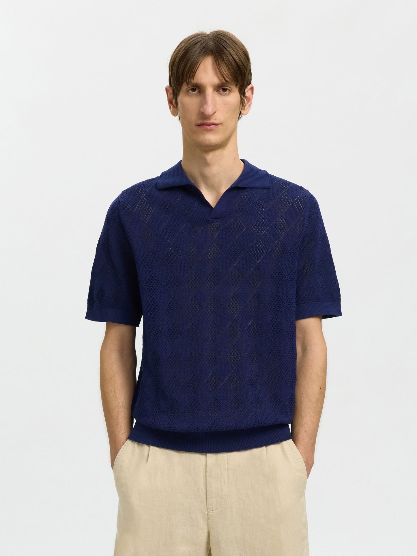 Polo de Malha Azul