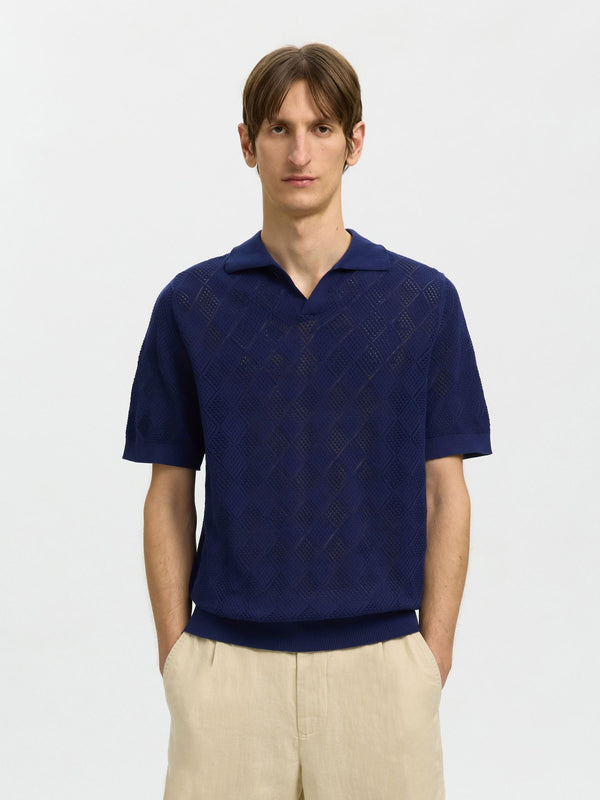 Polo de Malha Azul