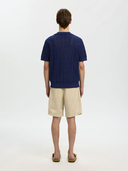 Polo de Malha Azul Selected