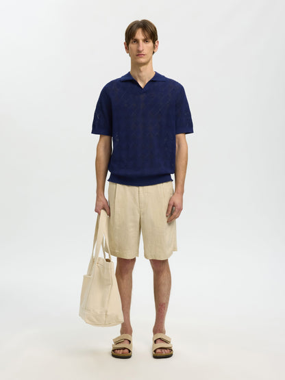 Polo de Malha Azul Selected